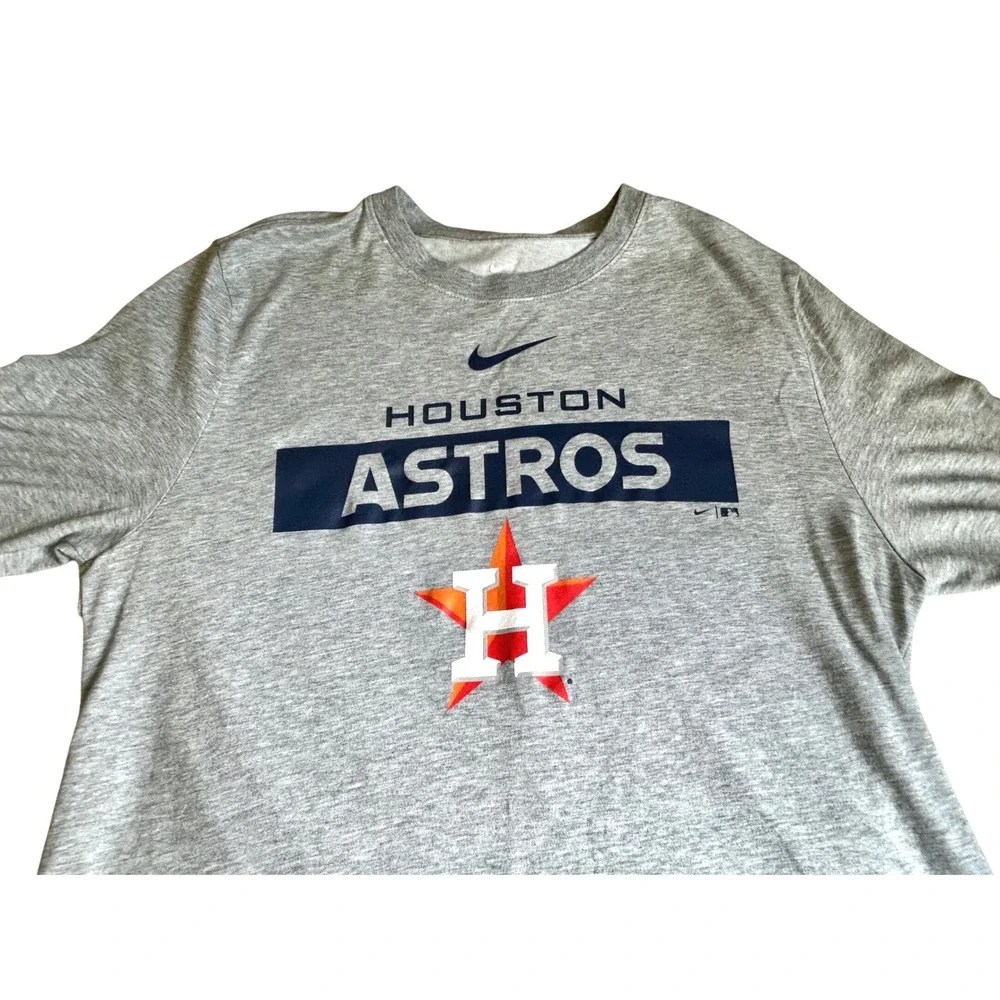 Nike Houston Astros MLB Dri-FIT T-Shirt Baseball‎ Tee Gray Medium